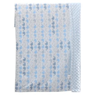 OhBabyLying 秋冬絨款荳荳毯, 藍底鯨魚