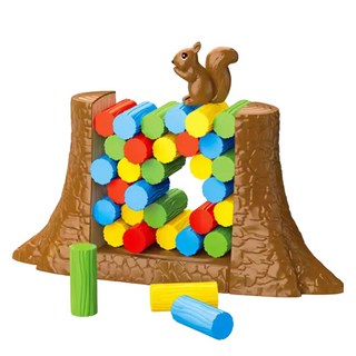 JoyKids 驚險松鼠原木疊疊樂桌遊, 1個, 混合顏色