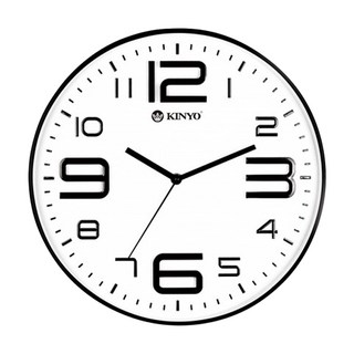 Kinyo 簡約浮雕靜音掛鐘 CL-141, 白色