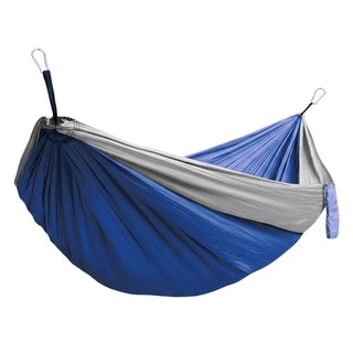 露營吊床 戶外降落傘布空中帳篷 灰藍色, 雙人(260cm x 140cm)