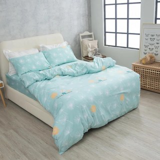 eyah 宜雅 蠶絲 x 石墨烯鋪棉涼被床包組, 100%聚酯纖維表布, 70%聚酯纖維+15%蠶絲+15%石墨烯纖維填充物, 單人, 飄飄天使