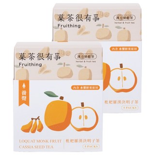 Fruithing 菓茶很有事 漢方果乾茶 枇杷羅漢決明子茶 Set 內含水梨果原切, 6g, 5包, 2盒