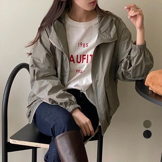 afinar 女性抽繩連帽防風外套