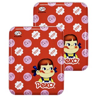 FUJIYA 不二家 Peko 牛乳糖方罐 經典花 紅色 40g, 2盒