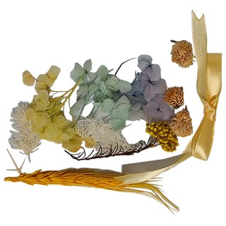 A-ONE 匯旺 浮游花DIY花材包 Set, 天然植物乾燥花 12x12cm, H49 薄荷黃昏 彩色