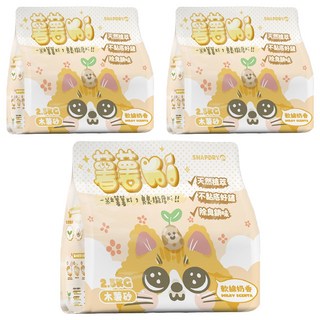 毛乾爽 薯薯ki 木薯砂, 軟綿奶香, 2.5kg, 3包