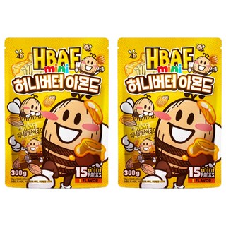 HBAF 蜂蜜奶油杏仁果迷你包 15包入, 300g, 2袋