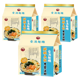 台酒 麵攤鮮蝦魚板雙饗湯麵 內附紅標米酒料理 四入, 12包