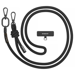 MAGEASY STRAP 掛繩片組 8.3mm 長度 84-150cm iPhone全系列適用, 沉穩黑, 1組