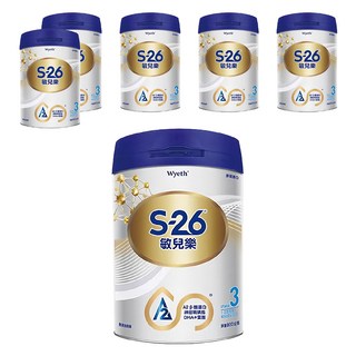 Wyeth 惠氏 S-26 敏兒樂幼兒成長配方奶粉 新升級 3號 1~3歲, 800g, 6罐