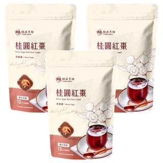 糖鼎 黑糖磚 桂圓紅棗, 30g, 13顆, 3袋
