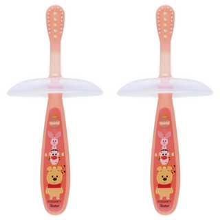 Skater 嬰兒牙刷 TBB2, 小熊維尼 Pooh 粉紅色, 2支, 1入