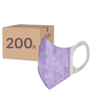 順易利 成人立體醫用口罩 L 13 x 17.5cm, 50片, 紫色, 4盒