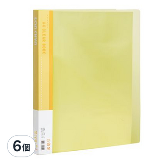 連勤牌文具 PP果凍色系40頁資料簿 LC-40JL 黃色 A4資料夾, 6本