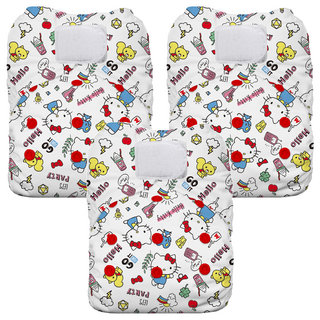 THiRSTiES AIO有機棉魔鬼氈一體式布尿布 SANRIO聯名款 0~36個月 Hello Kitty My Friends 3件