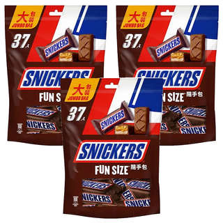 SNICKERS 士力架 花生巧克力 隨手包, 多層次有嚼勁口感, 香氣與美味完美交織, 666g, 3袋