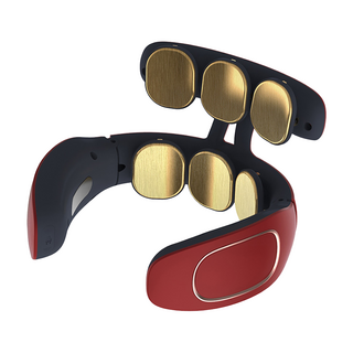 Smart Bearing 智慧魔力 豪華U型6頭仿真人肩頸熱敷震動按摩器 (遙控/語音播報/螢幕顯示) - 白色