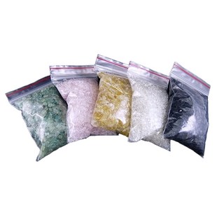 advance jewel 寶峻晶石館 五行碎石套裝 DIY聚寶盆 各100g, 0.3~0.5cm, 白水晶 + 粉晶 + 黃水晶 + 黑曜石 + 綠東陵