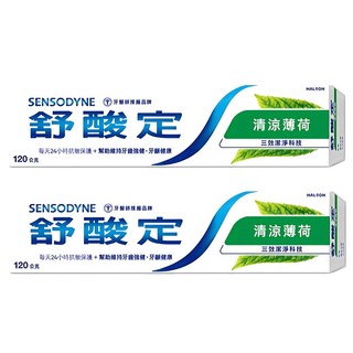 SENSODYNE 舒酸定 長效抗敏牙膏 清涼薄荷, 120g, 2條
