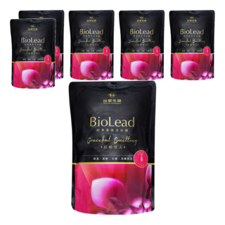 台塑生醫 BioLead 香氛洗衣精 紅粉佳人 補充包, 1.8kg, 6包
