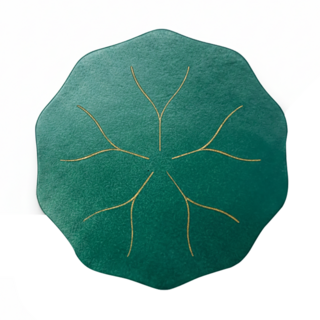 LUCKY TOAD 招財揪吉 皮革荷葉 大 規格 16g 材質 植鞣皮革, 綠色