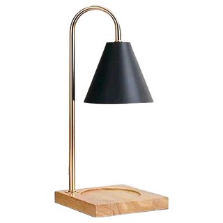 原木融蠟燈 調光款 霧面黑 15*15*38公分 金屬+原木, 黑色