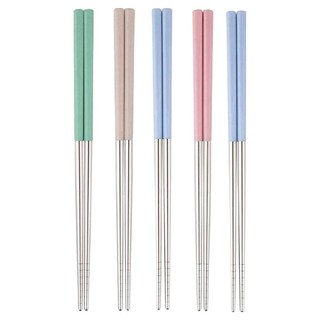 Axis 艾克思 304不鏽鋼日系粉彩不鏽鋼筷, 混合顏色, 5雙, 5雙筷子