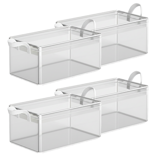 PVC透明手提可折疊衣物收納箱 大款 50 x 30 x 27cm, 透明色, 4個