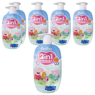 Probo 博寶兒 植萃洗髮沐浴露 佩佩豬 柚果香氛, 500ml, 6瓶