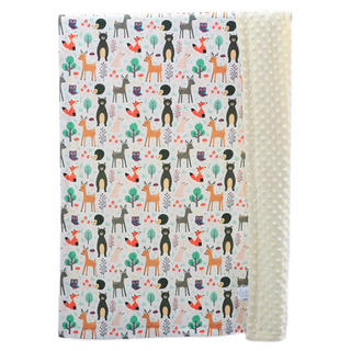 OhBabyLying 荳荳毯 秋冬絨款, 黃底森林動物