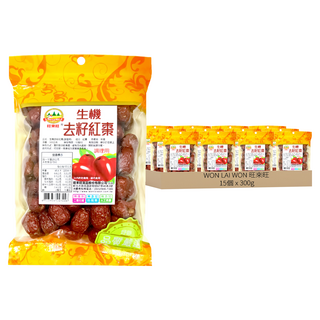 旺來旺 生機去籽紅棗, 300g, 15包