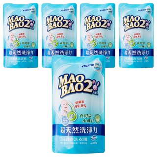 毛寶兔 小蘇打植物2倍濃縮洗衣精 補充包 食用級小蘇打, 5包, 800g
