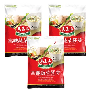馬玉山 高纖蔬菜胚芽 全素食 無防腐劑 無添加人工香料 高鈣 香濃鹹口味 美味配方, 35g, 10入, 3袋