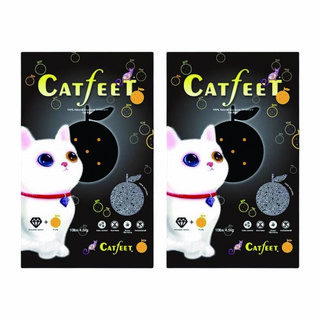 Catfeet 強效除臭超凝結貓砂 低粉塵 100%澎潤土製成 快速吸水凝結, 活性碳+果香, 4.5kg, 2袋