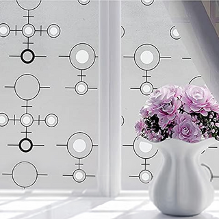 超大抗UV隔熱防窺自黏玻璃貼, 江南水鄉 半透明