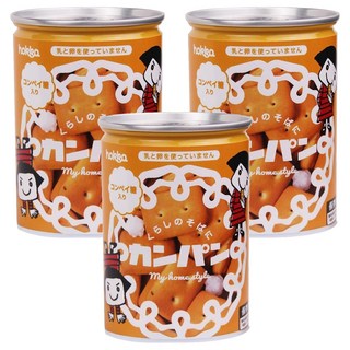 hokka 北陸製菓 備食口糧罐 餅乾 小麥粉 砂糖 酥油, 110g, 3罐