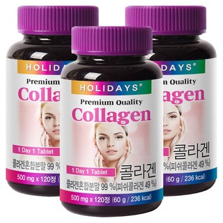 홀리데이즈 프리미엄 콜라겐 타블렛, 120정, 3개