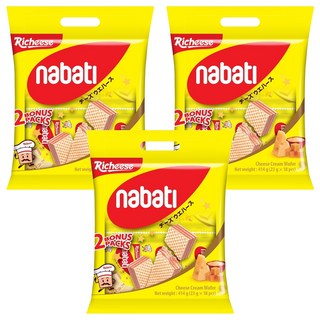 nabati 起司威化餅 配奶酪創新美味 濃郁小麥香 甜而不膩, 414g, 3袋