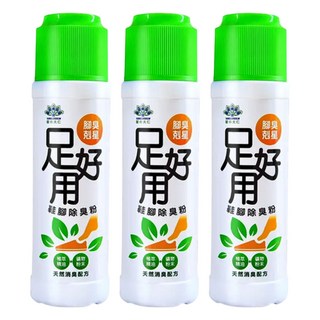 足好用 鞋腳除臭粉 茶樹 天然除臭配方 吸濕乾爽 台灣製造, 100g, 3瓶