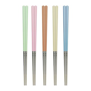 輕漾316六角雙節筷5件組 070023 MY-H07002 24cm, 單品, 混合顏色, 1組