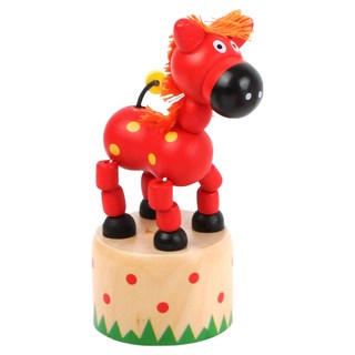 small foot 木製按壓動物 馬, 馬 多色, 1個