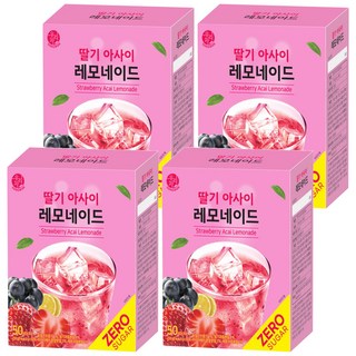 SONGWON 零糖草莓巴西莓檸檬飲, 5g, 50條, 4盒