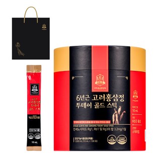 KOREA GINSENG 高麗紅蔘 6年根高麗紅蔘液隨身包 Gold版+購物袋組, 10ml, 100條