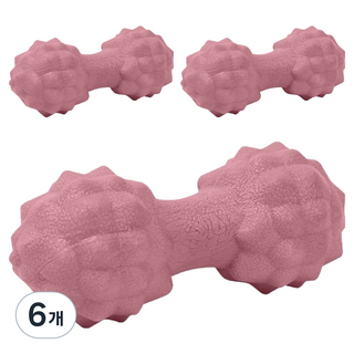 深層舒緩指壓足底按摩球, 6個, 粉色雙球