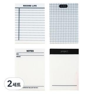 Dong-A PMS 方格筆記本 半透明便利貼 4款, 混色, 2套