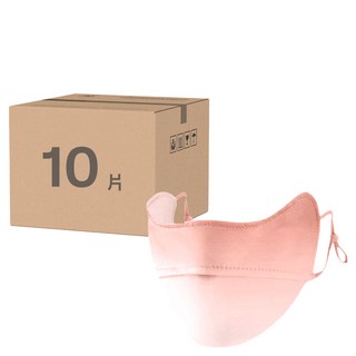 小麥購物 冰絲防曬口罩 E128 25g, 1組, 10個裝, 元氣蜜桃