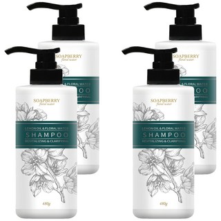 SOAPBERRY 古寶無患子 西西里檸檬深層淨化純露洗髮精 適用於一般及中油性髮質, 480g, 4瓶