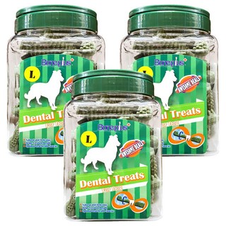 Boneplus 超效動能雙頭潔牙骨 雙向動能潔牙刷頭設計 360度旋轉滑動 Q彈好嚼, 草本, 700g, 3罐