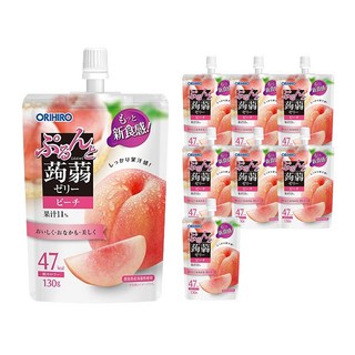 ORIHIRO 蒟蒻果凍飲 水蜜桃口味, 130g, 8入