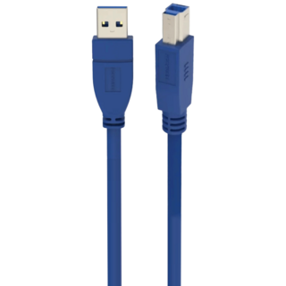 POLYWELL 寶利威爾 USB3.0 Type-A公對B公高速傳輸線 3A 5Gbps PW15-W45-V002, 25cm, 藍色, 1個